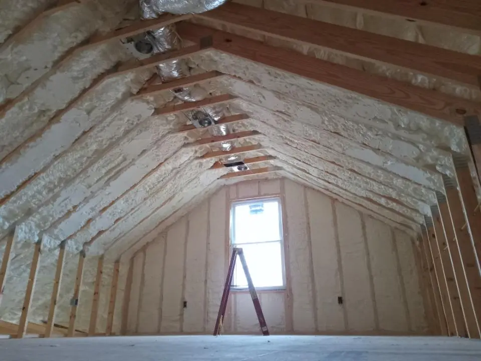 Spray foam roofing application for Crawl Space Insulation project in Fremont